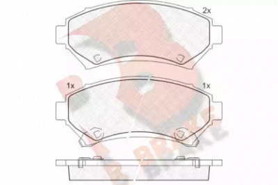 R BRAKE rb1182 -  Комплект тормозных колодок, дисковый тормоз